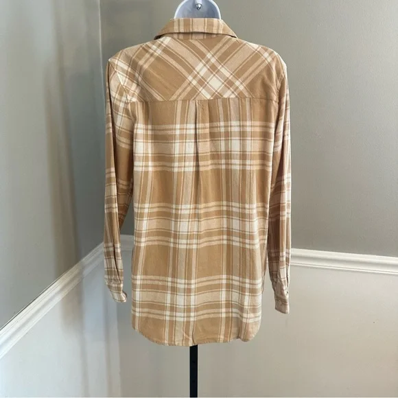 Gap Women's Soft‎ Cotton Relaxed Fit Button Up Flannel Shirt Size XXLarge -New - Picture 3 of 11